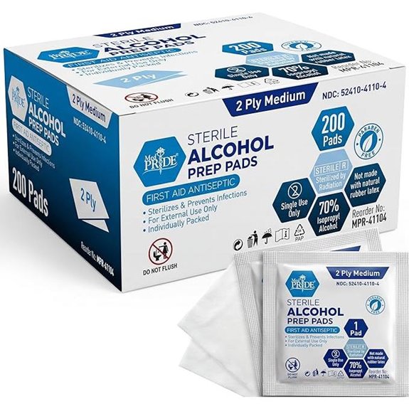 MED PRIDE 70% Isopropyl Alcohol Prep Pads (200)