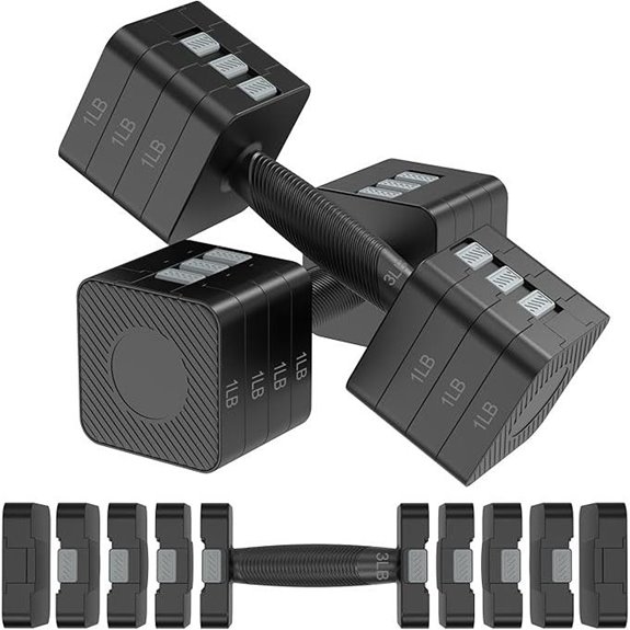 Hezeyferg 22LBS Adjustable Dumbbells Set (5 Levels)