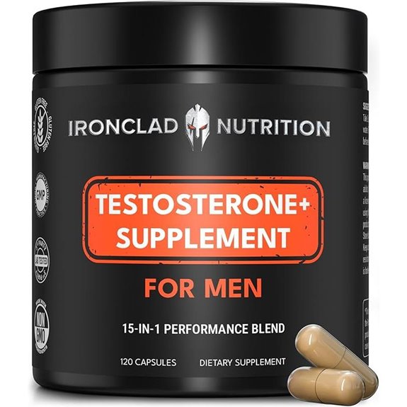 Advanced Testosterone Supplement: 15-in-1 for Vitality (120 Capsules)