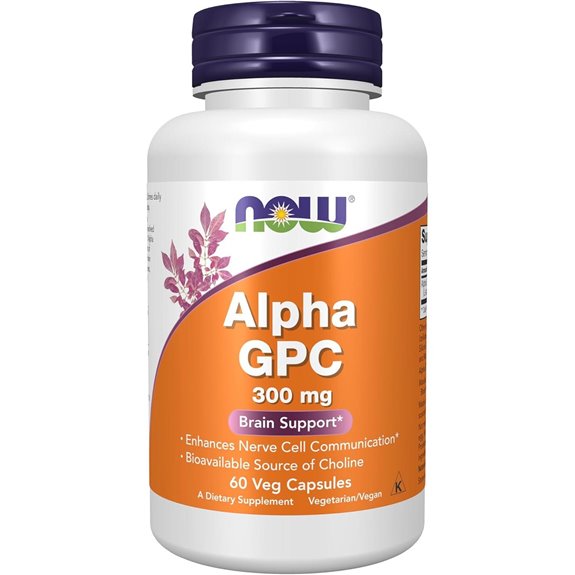 NOW Alpha GPC 300 mg with Bioavailable Choline (60 Veg Caps)