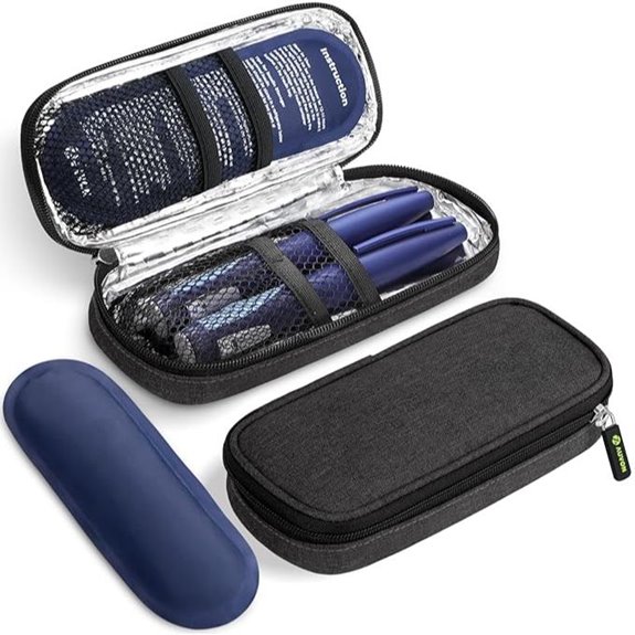 AUVON Insulin Cooler Case with 2 TSA Ice Packs