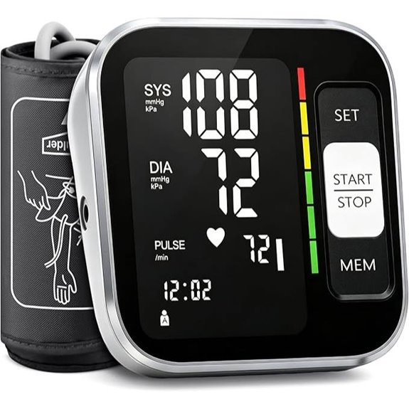 Blood Pressure Monitor with Backlit Display and Cuff