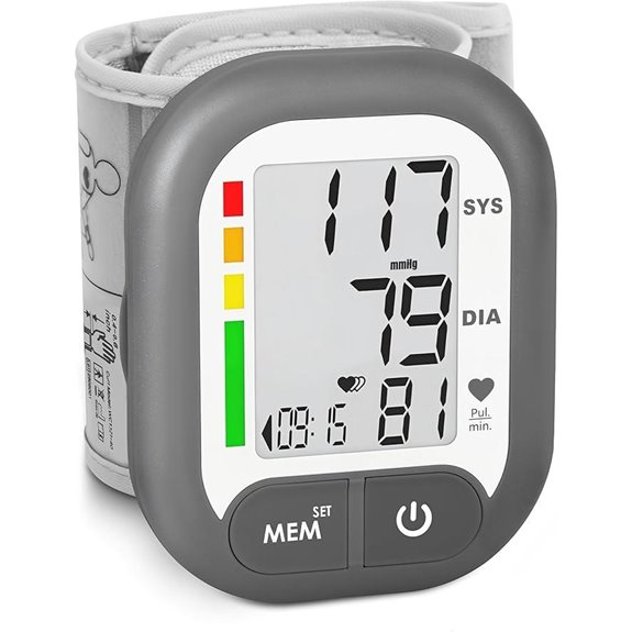 Blood Pressure Monitor with Adjustable Wrist Cuff Grey