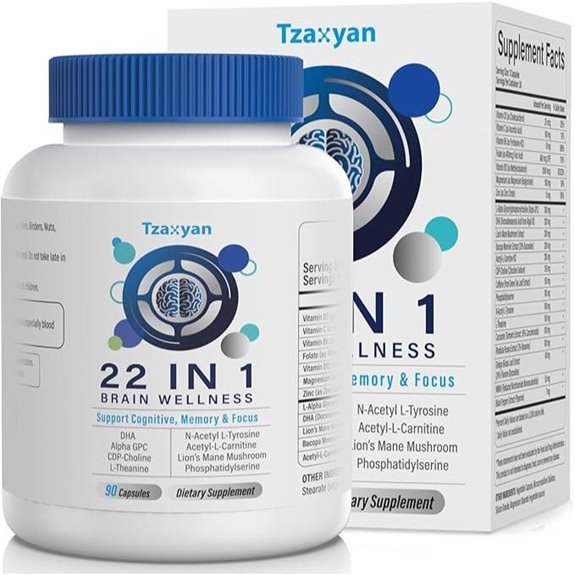 Brain Memory & Focus Supplement with Alpha GPC 90 Capsules