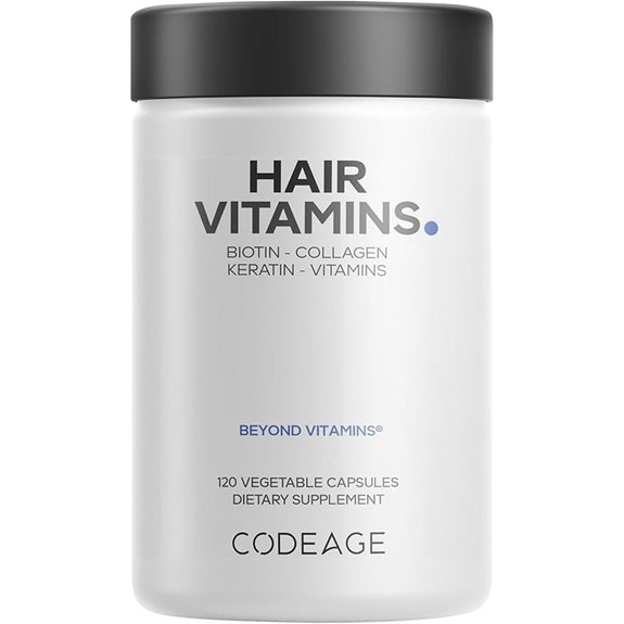 Codeage Hair Vitamins: Biotin Keratin Collagen + 120 Capsules