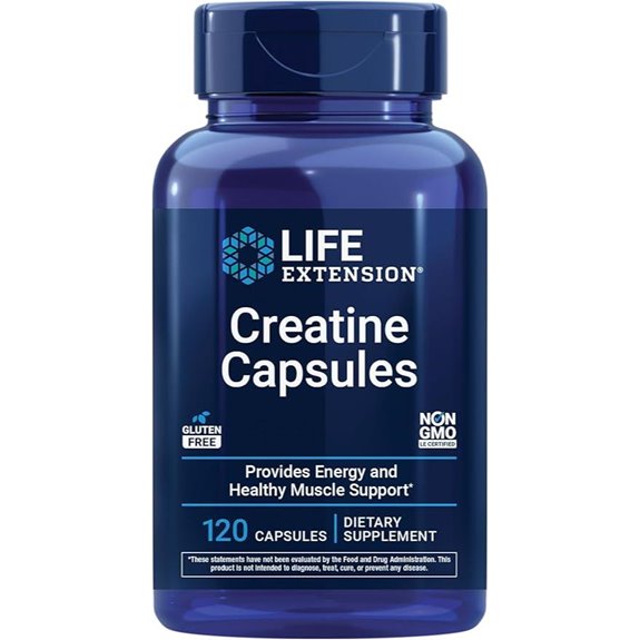 Life Extension Creatine Monohydrate Capsules for Strength