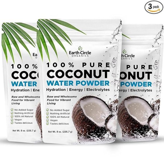 Earth Circle Organics Coconut Water Powder Unsweetened 3-Pack