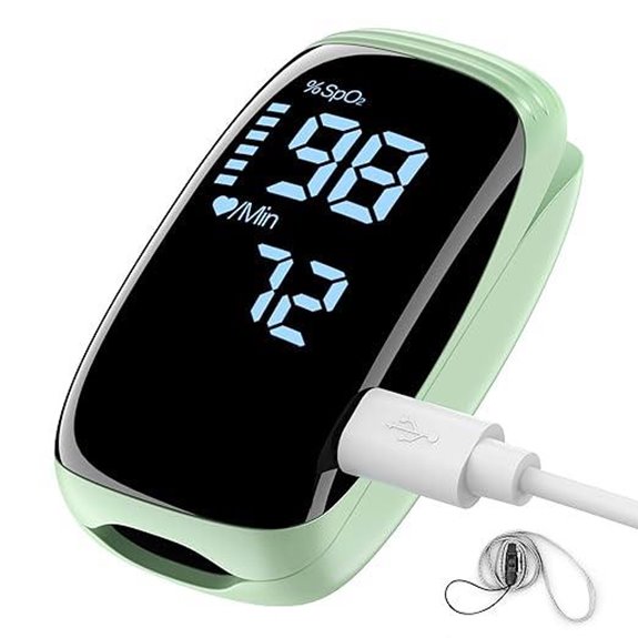 Finger Pulse Oximeter with Rechargeable Battery Green