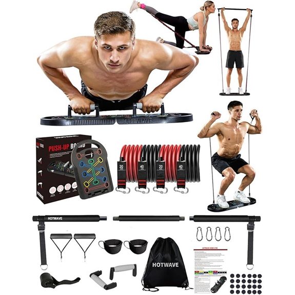 HOTWAVE 20-in-1 Portable Push Up Board Fitness System
