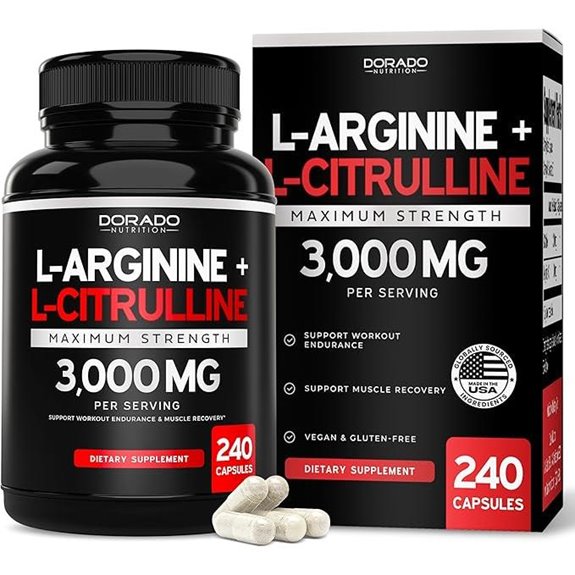 L-Arginine L-Citrulline 3000mg Nitric Oxide Supplement
