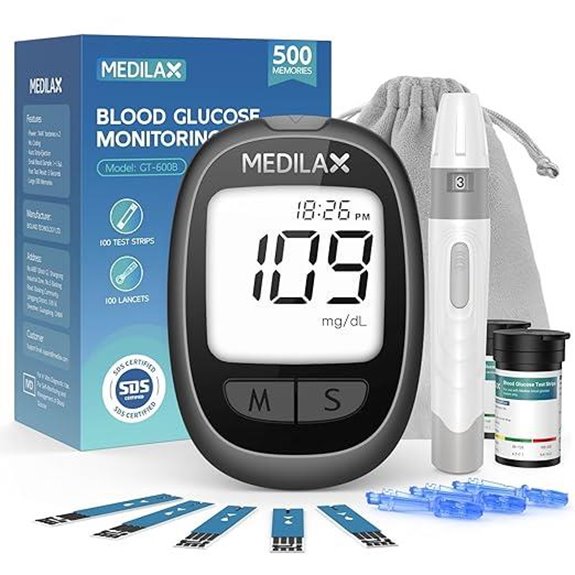 Medilax Blood Glucose Monitor Kit with Strips & Lancets
