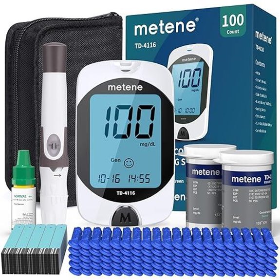 Metene Blood Glucose Monitor Kit with Strips & Lancets