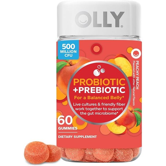 OLLY Probiotic + Prebiotic Gummy for Digestive Health