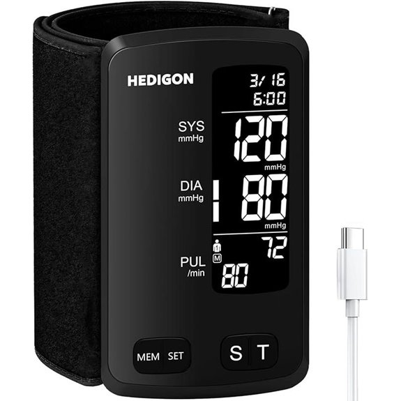 One-Piece Upper Arm Blood Pressure Monitor with Cuff