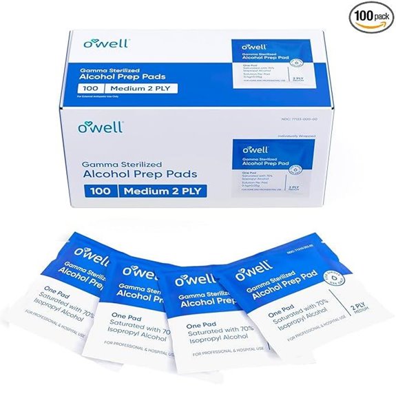 OWELL Prep Pads: 100 Sterile Alcohol Wipes