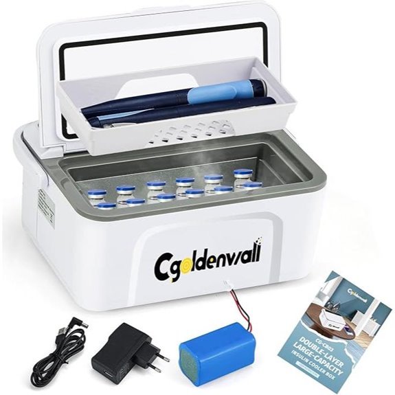 CGOLDENWALL Portable Insulin Cooler with Battery Pack