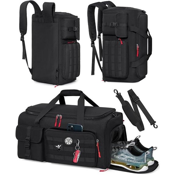 RAINSMORE 45L Gym Bag with Laptop & Shoe Compartments