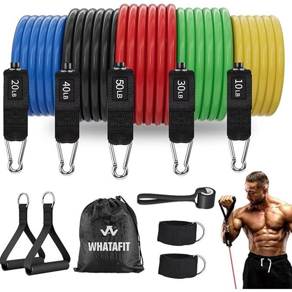 WHATAFIT Resistance Bands Set with Handles and Accessories
