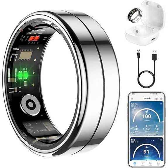 Smart Ring Health Tracker with Heart Rate Sleep Monitoring