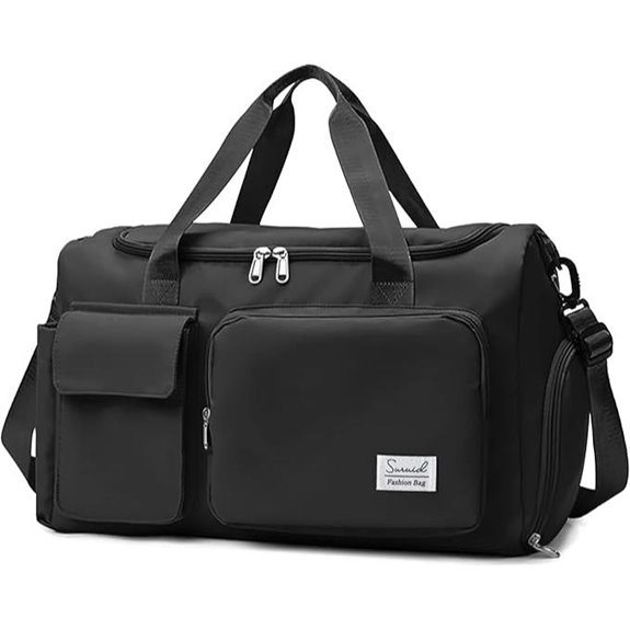 Suruid Sport Duffel Bag with Compartments Black