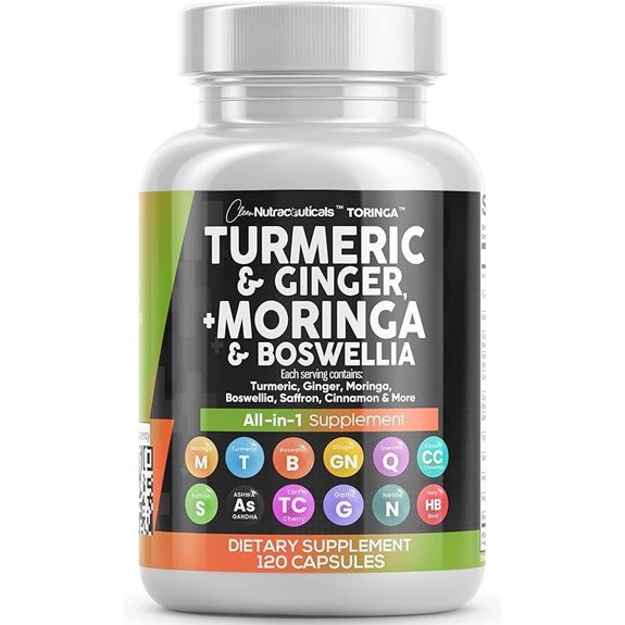 Turmeric Moringa Supplement with Ginger Boswellia Saffron (1 Pack)