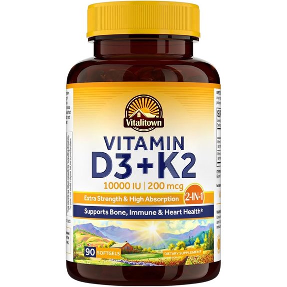 Vitalitown Vitamin D3 K2 Supplement 90 Softgels